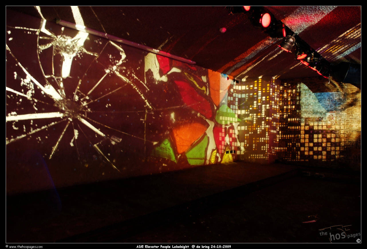 visuals, projections, Elevator, People, upclub, Dekring, Amsterdam, 2009